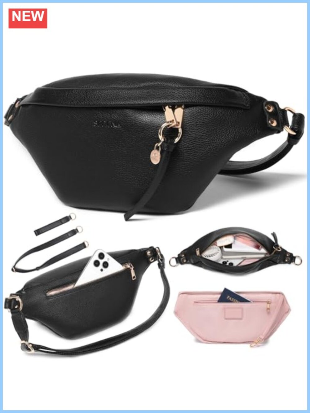 Anti Theft RFID Crossbody Bag Vegan Leather Travel Purse